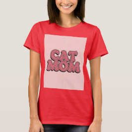 Camiseta de mamá de gato rojo