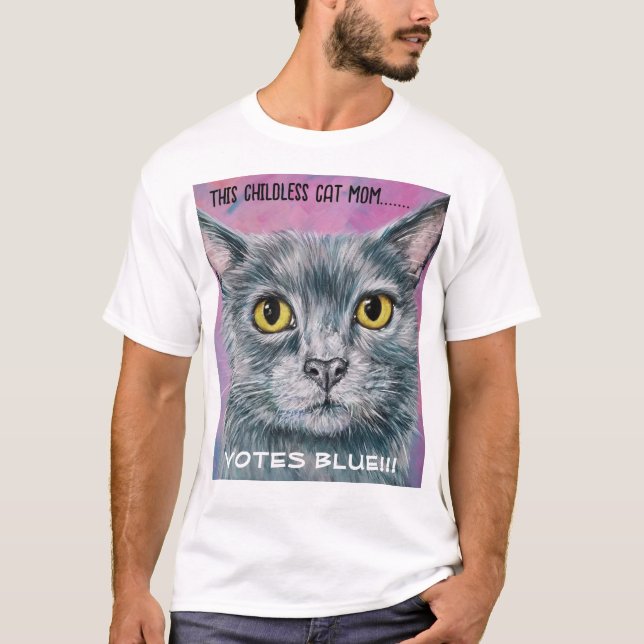 Camiseta de mamá de gato sin hijos (Anverso)