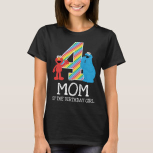 Camiseta de mamá de la calle Sésamo cumpleaños 4 a