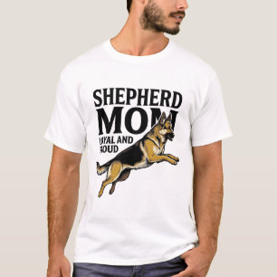 Camiseta de mamá de pastor alemán Grabado vintage