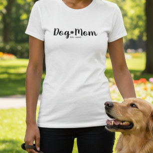 Camiseta de Mamá de Perro Establecida con Letra Ne