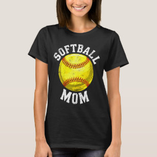 Camiseta de mamá de sóftbol para mujeres Amante de