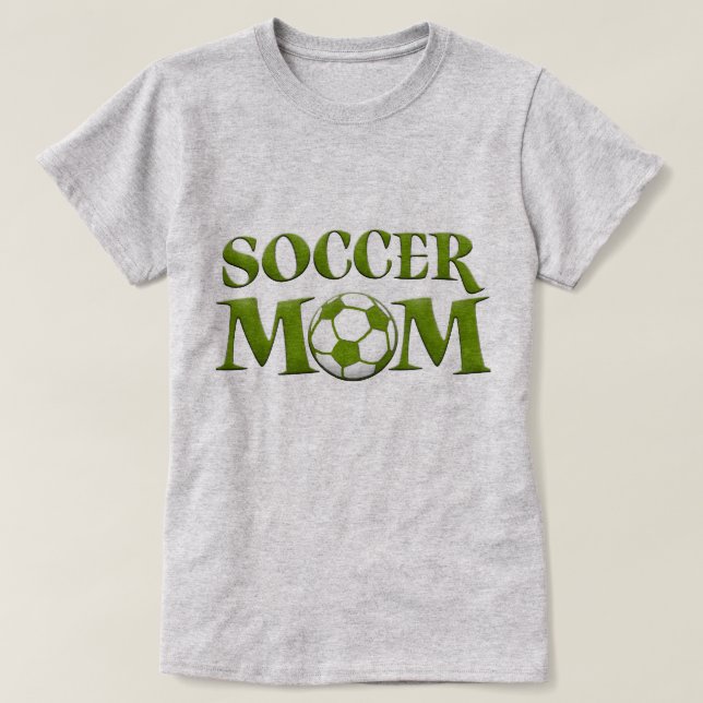 Camiseta de mamá del fútbol verde (Diseño del anverso)
