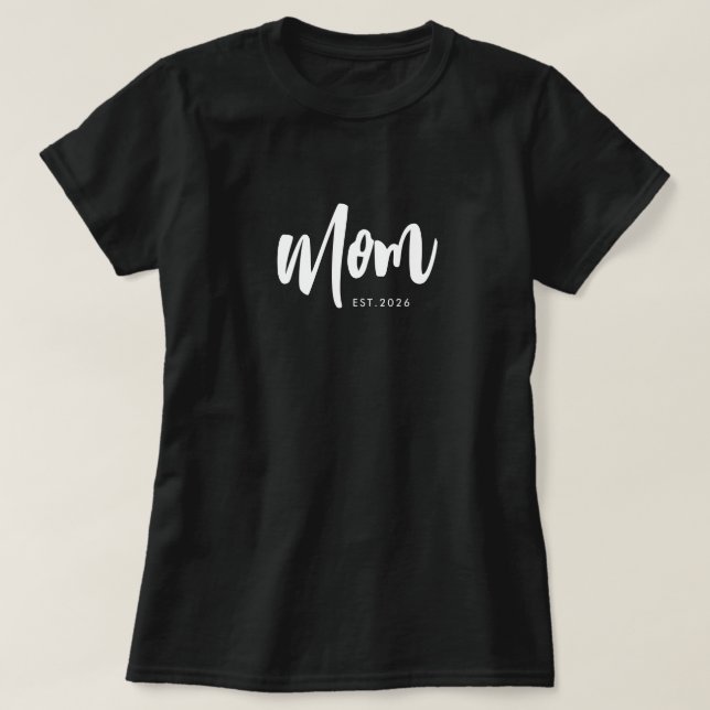 Camiseta de Mamá Establecida con Letra Negra (Diseño del anverso)