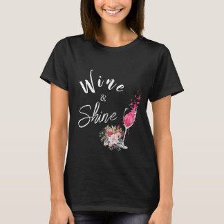 Camiseta de mamá negra con vino y brillantes