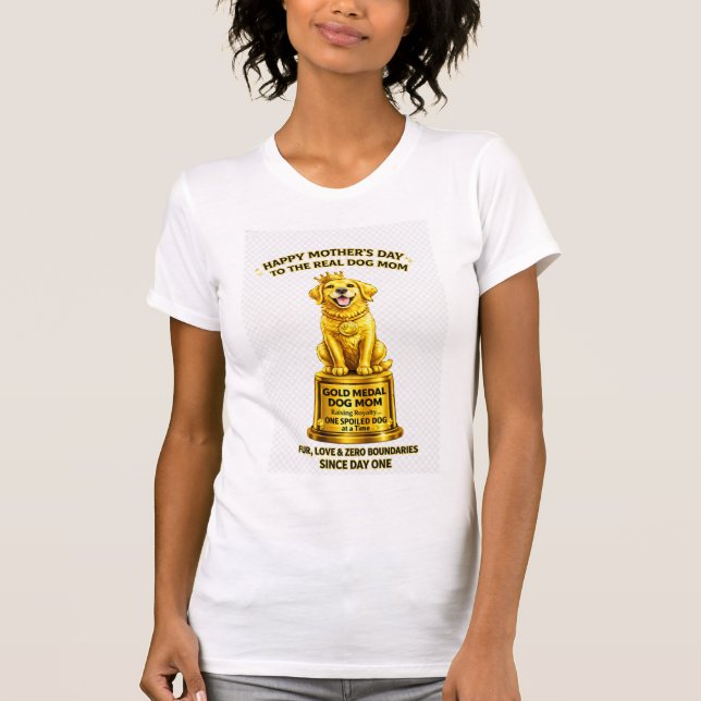 Camiseta de Mamá Perro Medalla de Oro – Perro del  (Anverso)