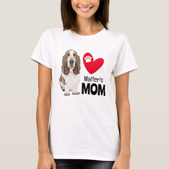 Camiseta de mamá personalizada de Basset Hound (Anverso)