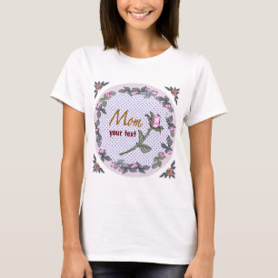 Camiseta de mamá personalizado Rosebud rosa