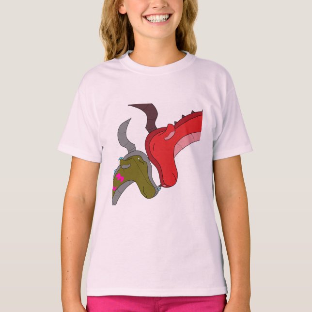 Camiseta de mamá rosa y bebé dragón (Anverso)