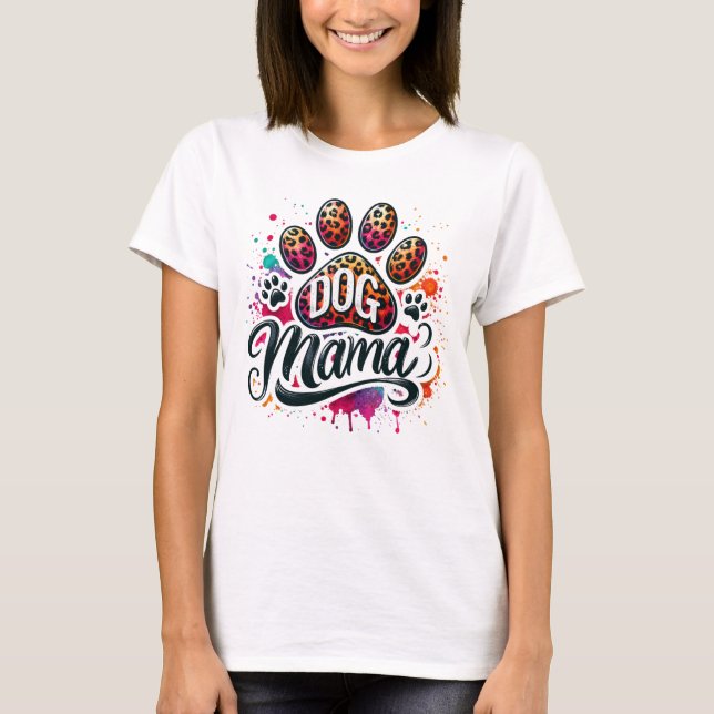 Camiseta de Mamma para perros de impresión Paw (Anverso)