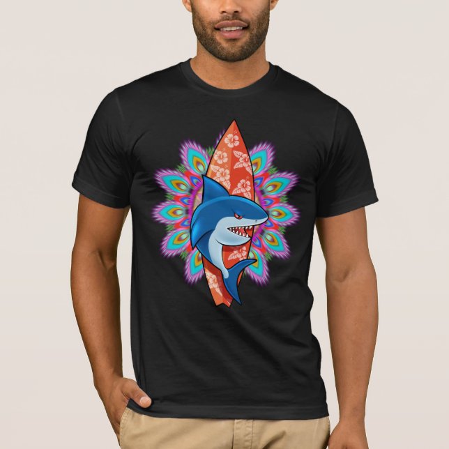 Camiseta de manala de surf de Shark Bite (Anverso)
