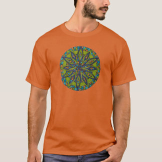 Camiseta de Mandala verde/azul Starburst