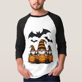 Camiseta de manga 3/4 Raglan Gnome de Halloween