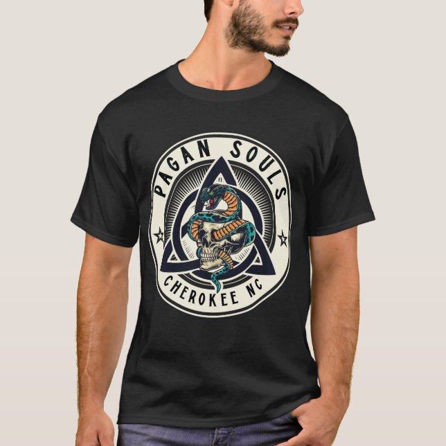 Camiseta de manga corta con logo de Cherokee Pagan (Anverso)
