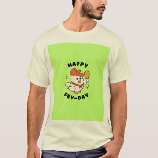 Camiseta de manga corta con pollito lindo.