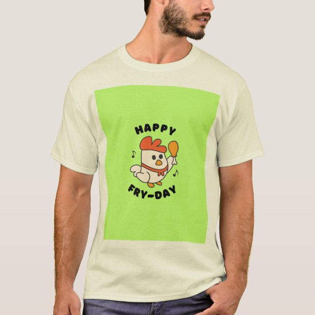 Camiseta de manga corta con pollito lindo. (Anverso)
