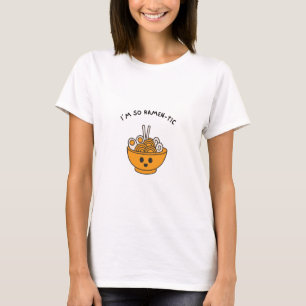 Camiseta de manga corta con ramen y una divertida 