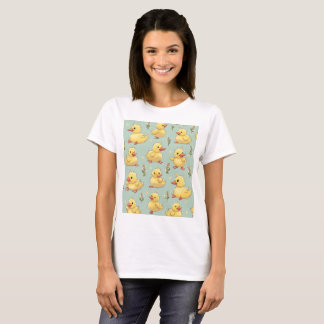 Camiseta de manga corta de pato amarillo
