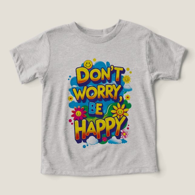 Camiseta de manga corta Don't Worry, Be Happy (Diseño delantero )
