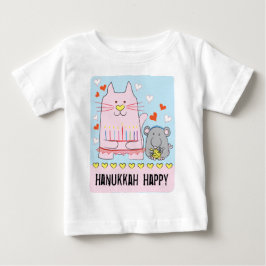 Camiseta de Manga Corta Hanukkah Baby Jersey Gato 