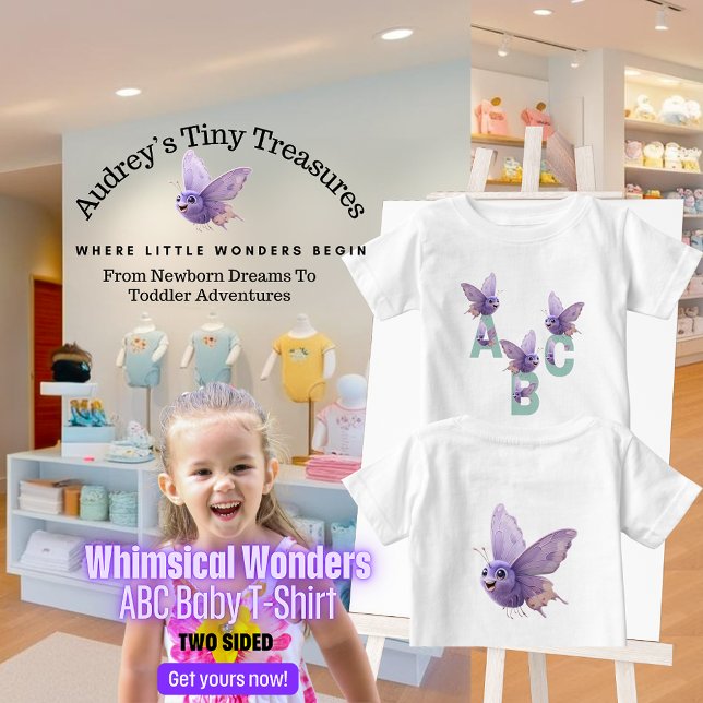 Camiseta de manga corta para bebé ABC Whimsical Wo (Subido por el creador)