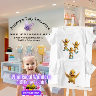 Camiseta de manga corta para bebé ABC Whimsical Wo