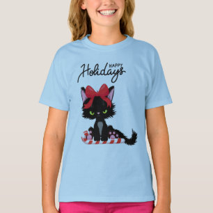 Camiseta de manga corta para niños con un gato lin