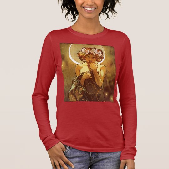 Camiseta De Manga Larga Alfons Mucha: Luna