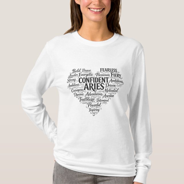 Camiseta de manga larga Aries Zodiac | Nube de pal (Anverso)