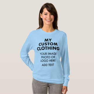 Camiseta de manga larga azul claro personalizada p