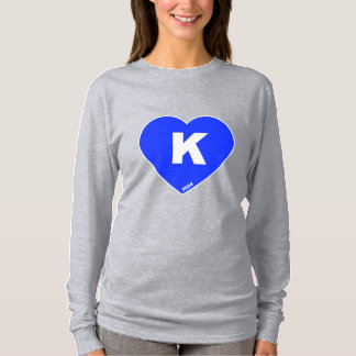 Camiseta de manga larga azul y blanca de K-Heart p