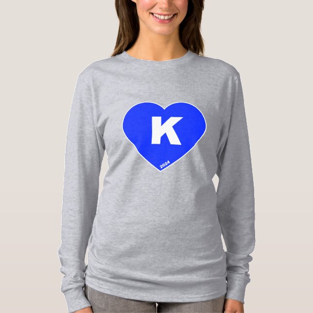 Camiseta de manga larga azul y blanca de K-Heart p (Anverso)