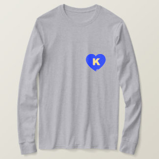 Camiseta de manga larga azul y dorada K-Heart para