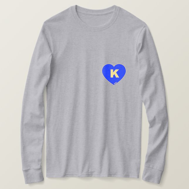 Camiseta de manga larga azul y dorada K-Heart para (Anverso del diseño)