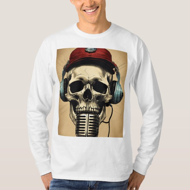 Camiseta de manga larga básica con micrófono (Anverso)