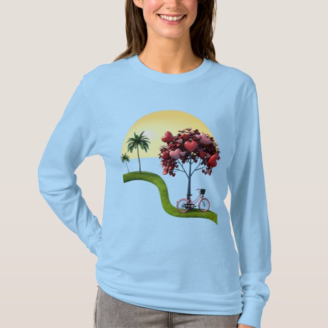Camiseta de manga larga básica de arte romántico a (Anverso)