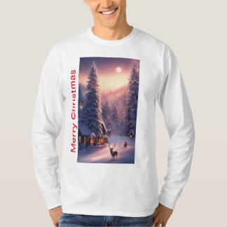 Camiseta de manga larga básica de navidad