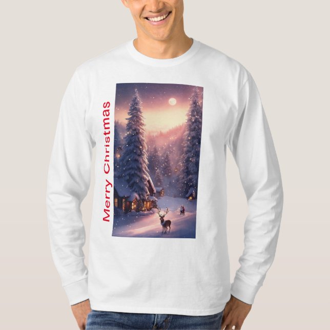 Camiseta de manga larga básica de navidad (Anverso)