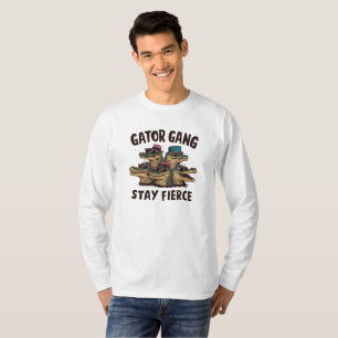 Camiseta de manga larga Black Bold Gator Gang