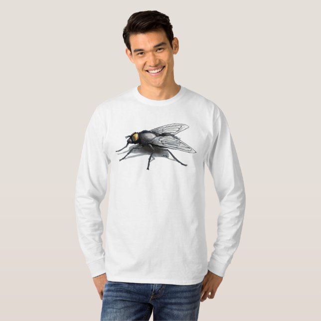 Camiseta de manga larga blanca de Fly Buddy (Anverso completo)