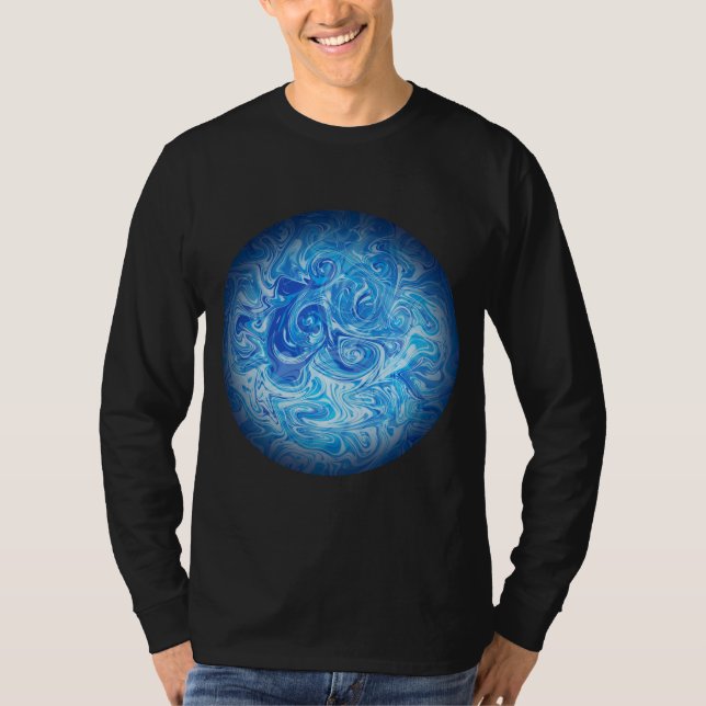Camiseta de manga larga Calm Tide Fluid Art (Anverso)
