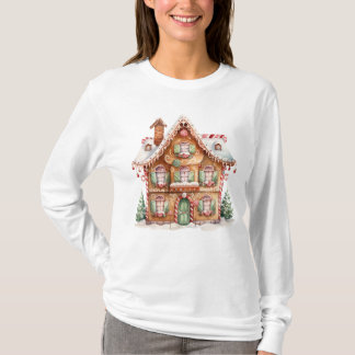 Camiseta de manga larga Casa de pan de jengibre
