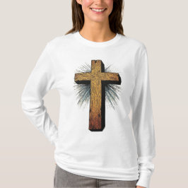 Camiseta de manga larga con cruz cristiana audaz p