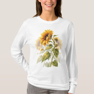 Camiseta de manga larga con flor de girasol