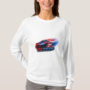 Camiseta de manga larga con gráfico de coche de ca