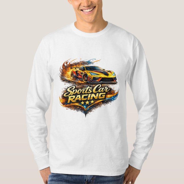 Camiseta de manga larga con gráfico de fuego de ca (Anverso)