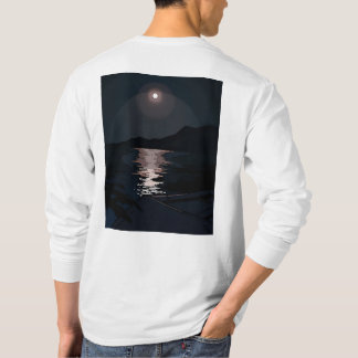 Camiseta de manga larga con mar de noche y luna ll