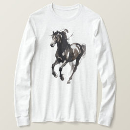 Camiseta de manga larga con pintura de caballo