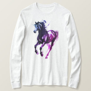 Camiseta de manga larga con pintura de caballo
