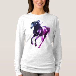 Camiseta de manga larga con pintura de caballo